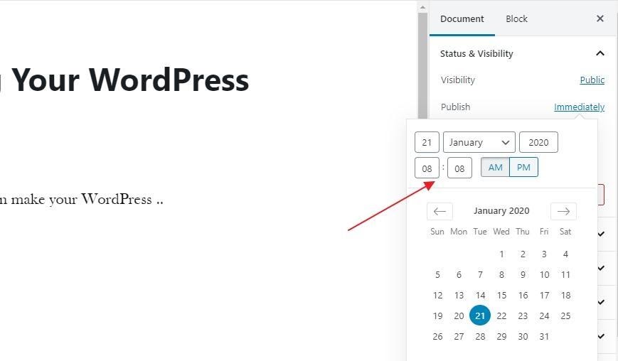 how to schedule a post or page on wordpress